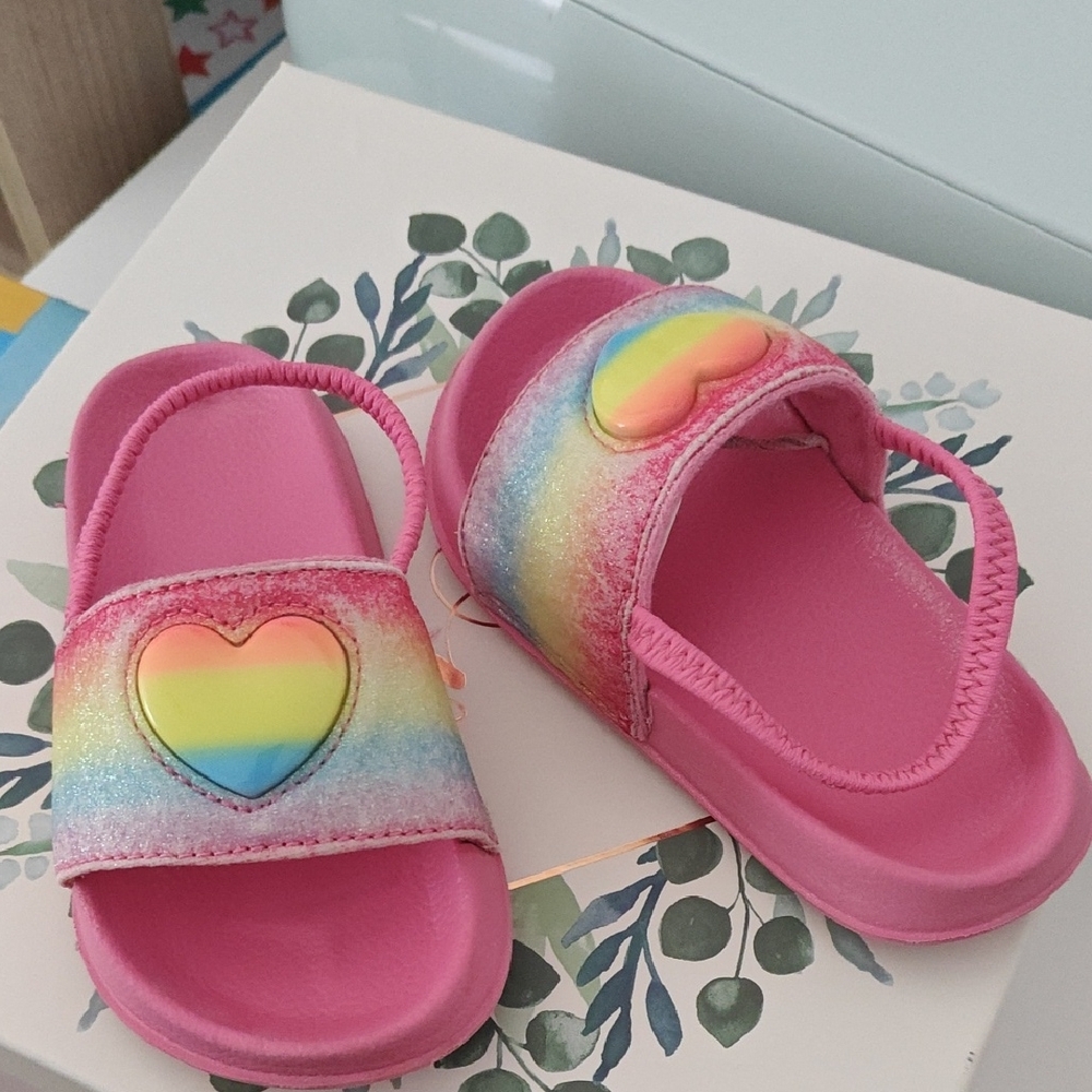 Rainbow Heart Kids Sandals